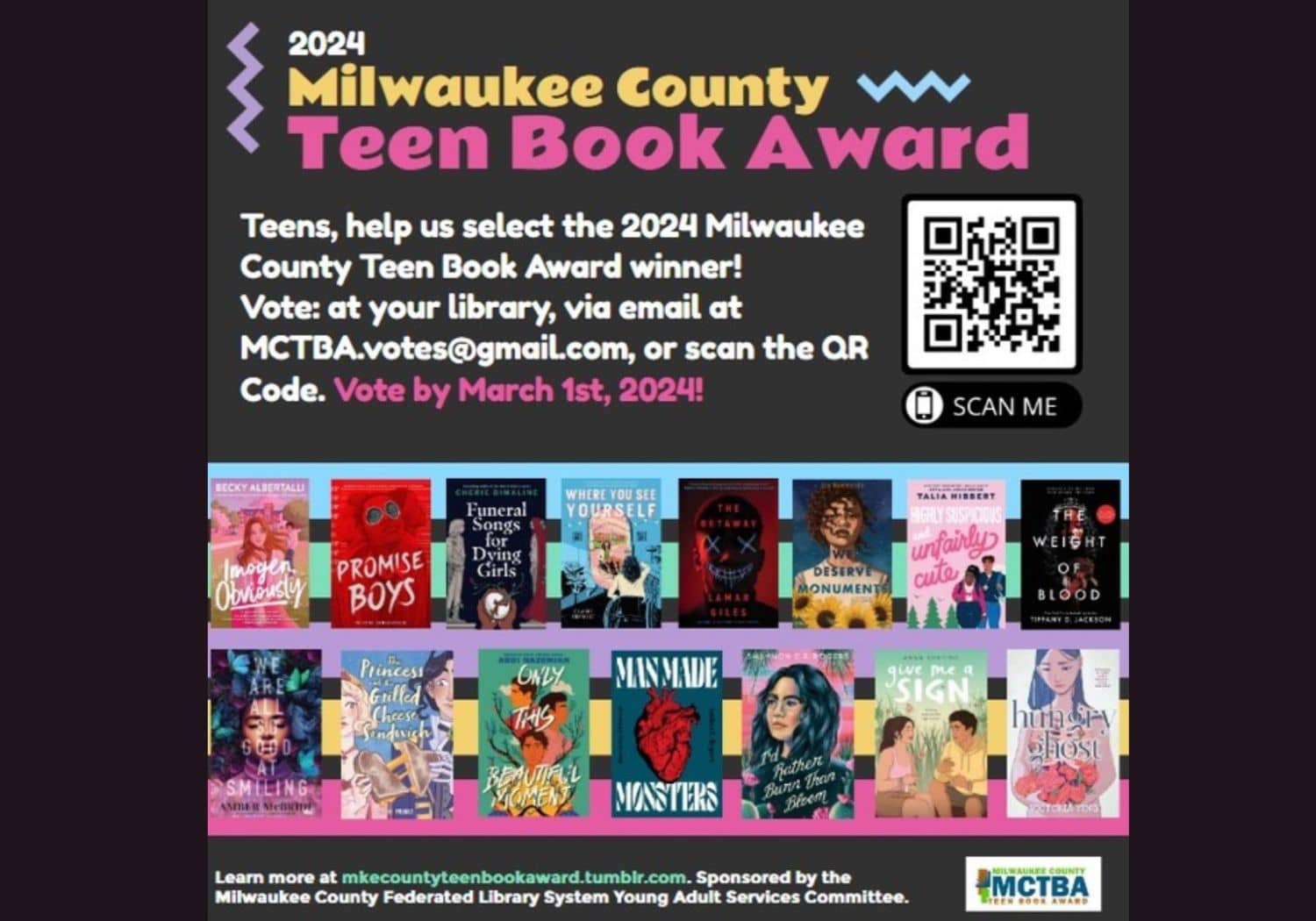 Vote for the Milwaukee County Teen Book Award!